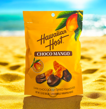 Hawaiian Host Choco Mango – Dark Chocolate Dipped Dried Mango Slices – Tropical Gourmet Snack – 2.8oz (80g) – Individually Wrapped Pieces