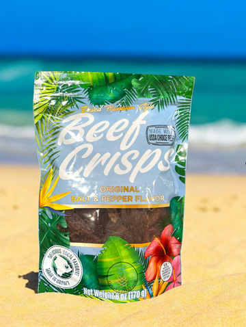 🥩🌴 Hawaiian Style Beef Crisps – Original Salt & Pepper | 6 oz | Crispy High-Protein Beef Snack | Keto Friendly | Made in Hawai'i