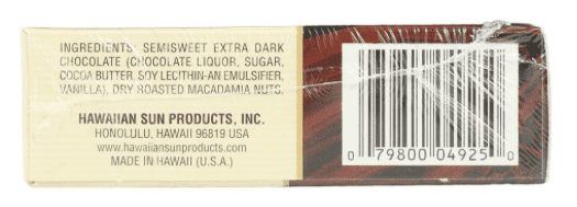 Hawaiian Sun 70% Cacao Dark Chocolate Whole Macadamia Nuts